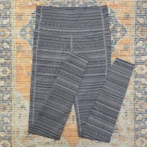 Athleta Jacquard Leggings Textured Black White XXS High Rise Full Length